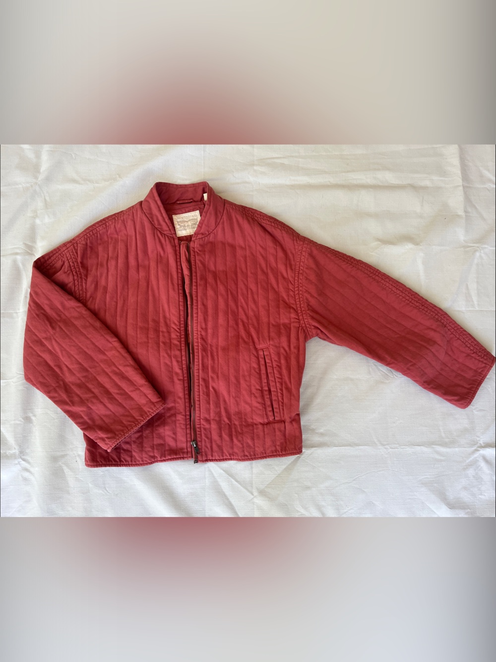 Levi's Quilted Zip-Up Jacket in Deep Coral